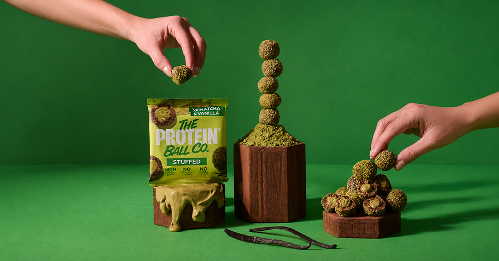 PROTEIN plněné kuličky Matcha a vanilka